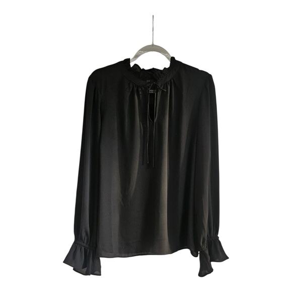 J. Crew Womens XXL Blouse Ruffle Neck/Cuffs Balloon Sleeves Keyhole Closure - Picture 1 of 5